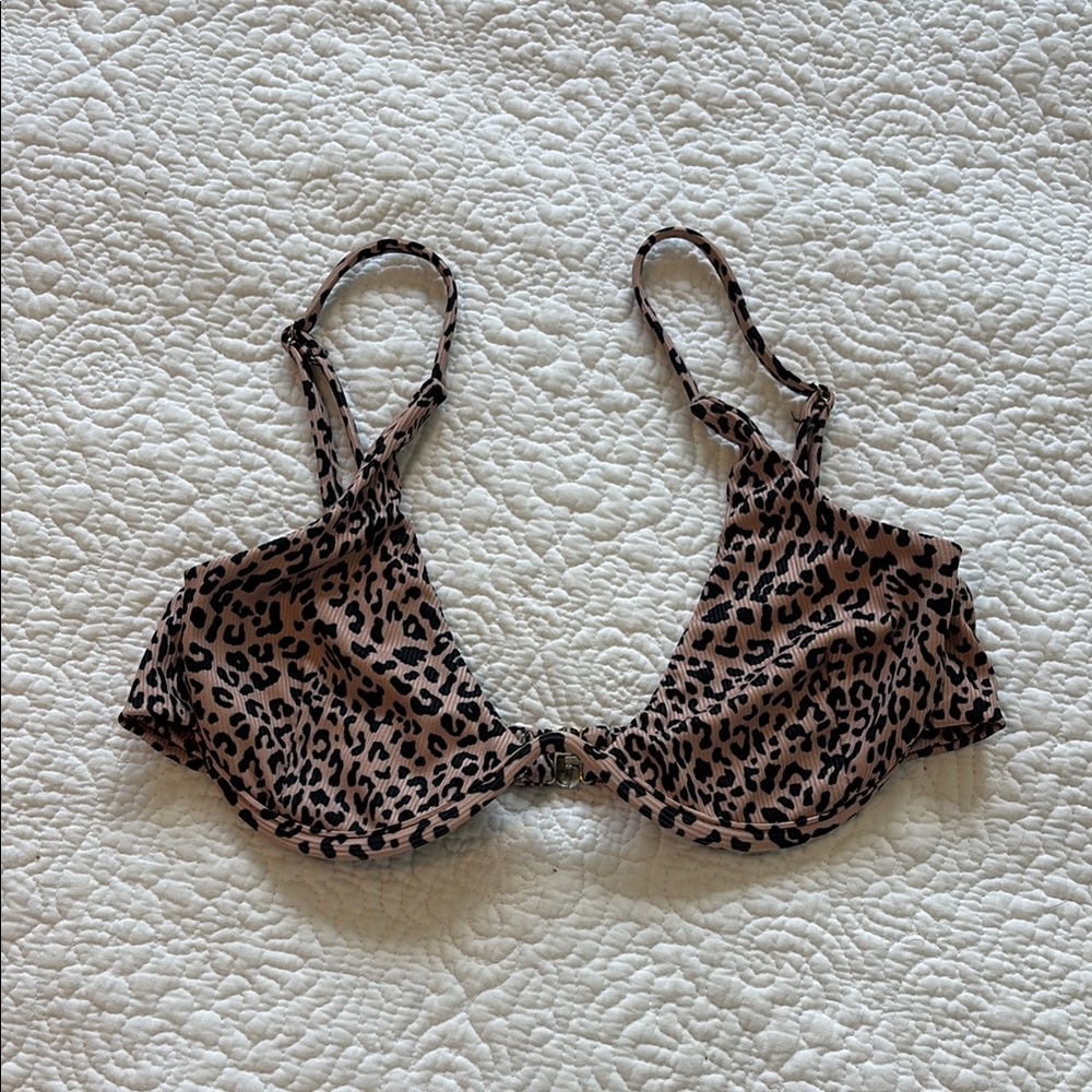 Leopard Print Bikini Top